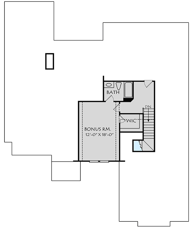 Plan 710177BTZ: Dutch Colonial House Plan with Open Floor Plan - Floor Plan - Bonus Level - Colonial, Southern, Traditional