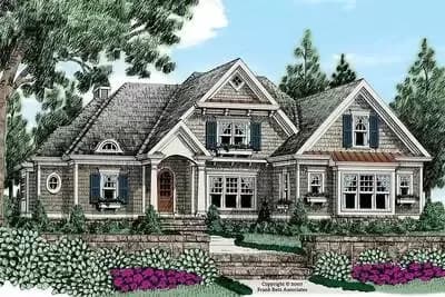 4 or 5 Bed House Plan with Round Decorative Windows