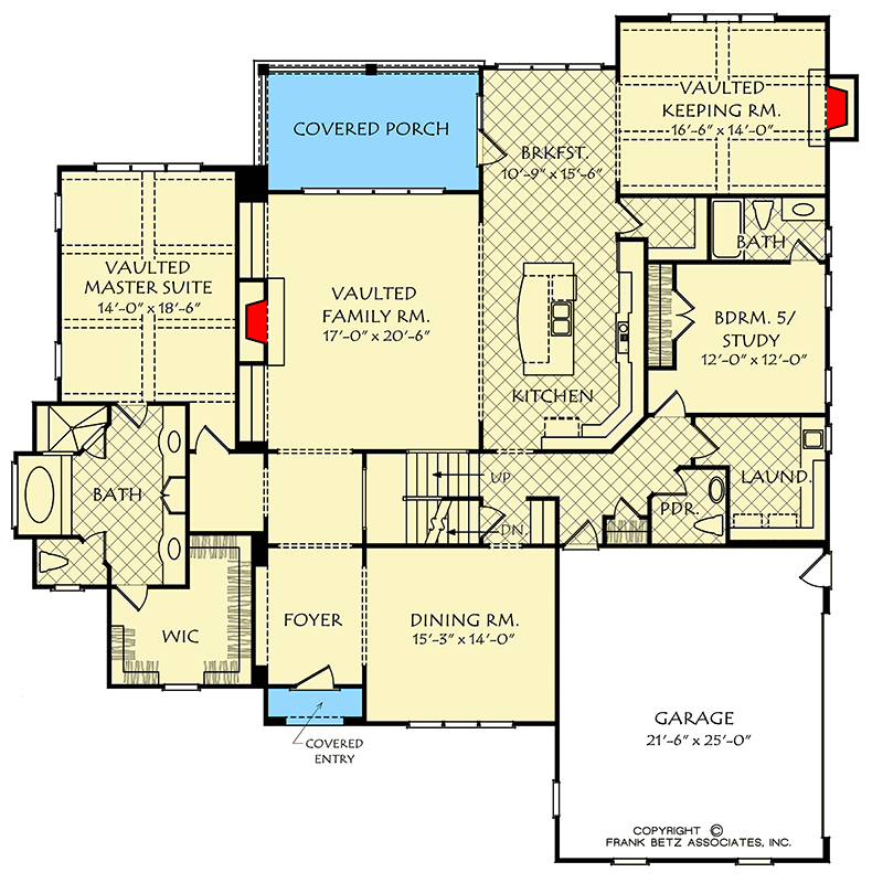 Plan 710180BTZ: Tudor Home Plan with 4 or 5 Bedrooms - Floor Plan - Main Level - European, Traditional, Tudor