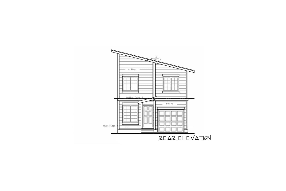 Plan 42586DB: Duplex House Plan for the Narrow Lot - Image #4 - Contemporary, Northwest