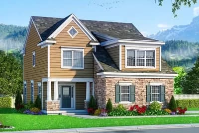 Traditional Two-Story Home Plan with Second-Level Bedrooms