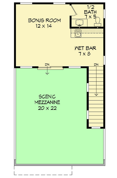 Plan 68589VR: Modern House Plan with 3rd Floor Mezzanine - 1834 Sq Ft - Floor Plan - 3rd Floor - Contemporary, Modern, Northwest, Transitional