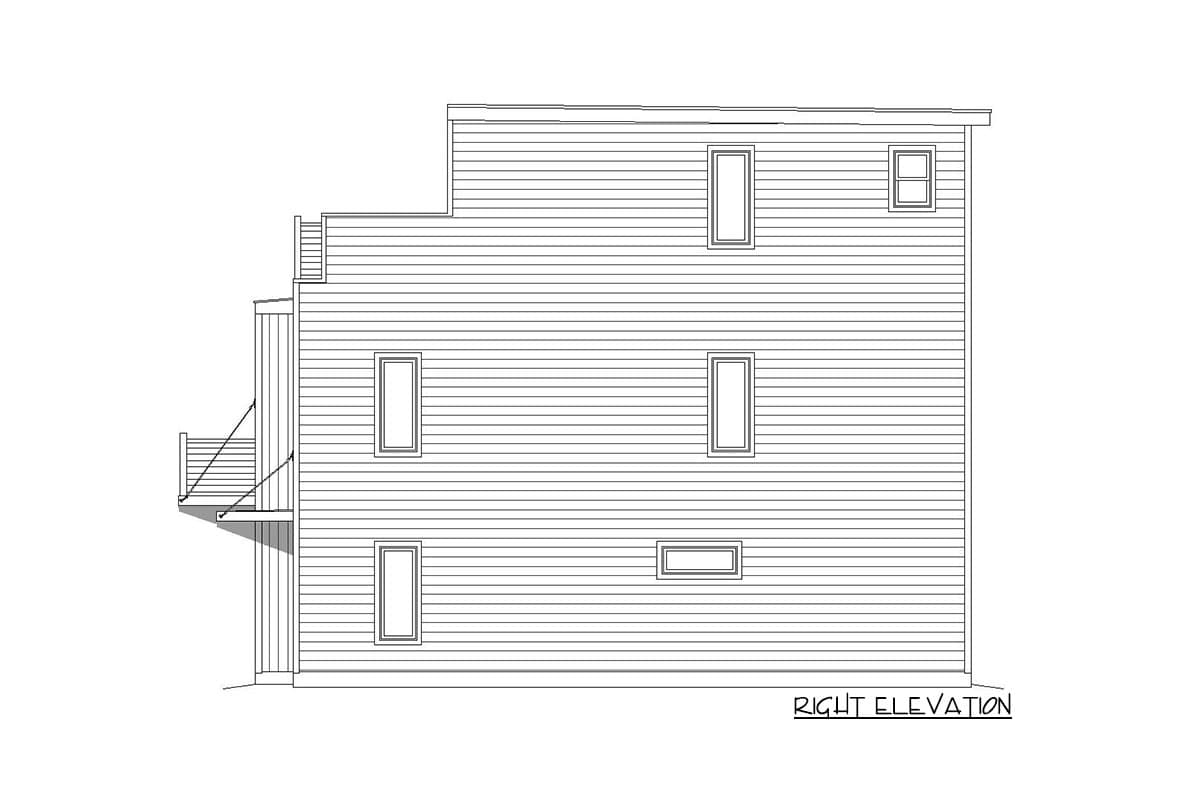 Plan 68589VR: Modern House Plan with 3rd Floor Mezzanine - 1834 Sq Ft - Image #4 - Contemporary, Modern, Northwest, Transitional