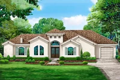 4-Bed House Plan with Split Beds