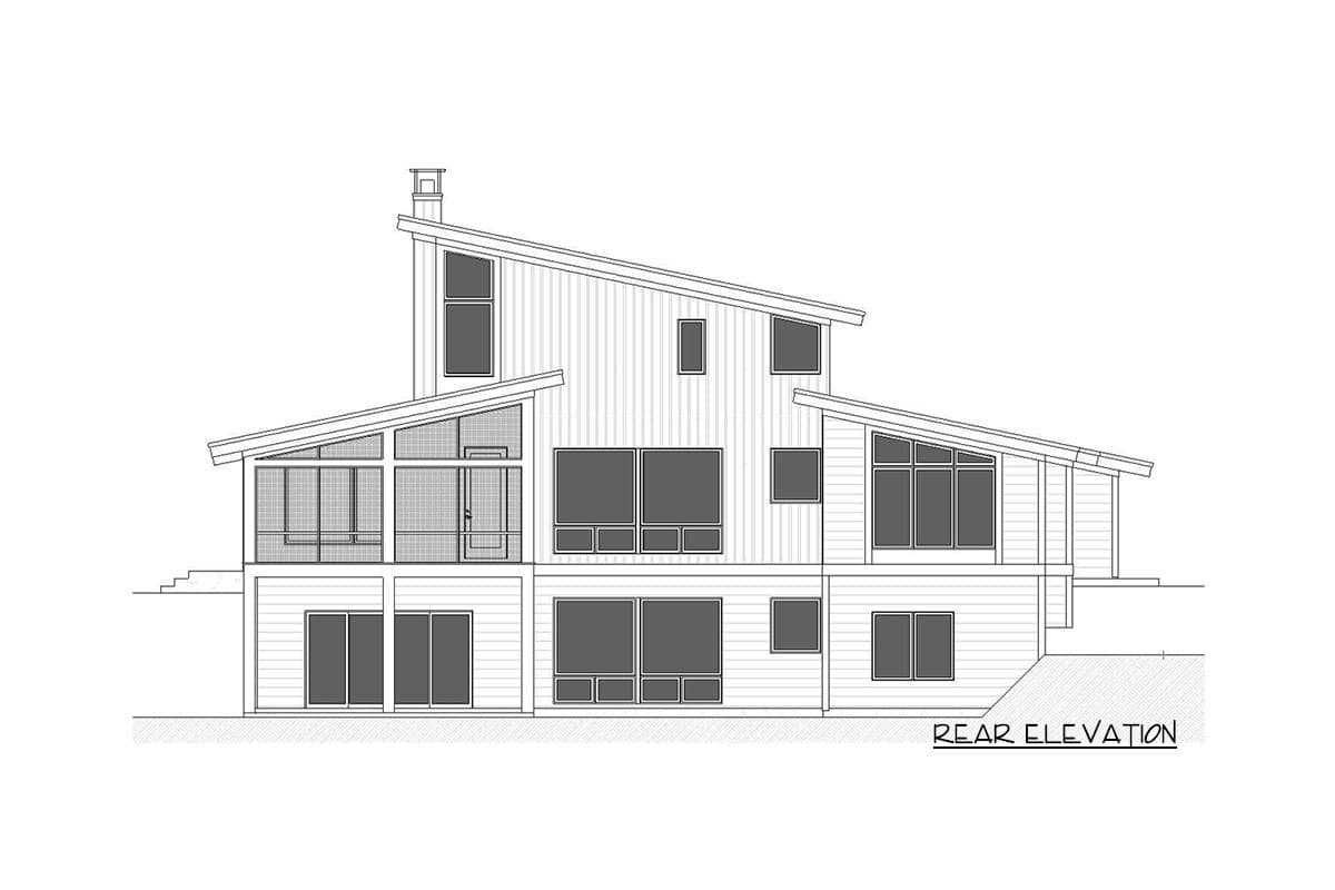 Plan 970080VC: Modern House Plan with Living On Three Levels - Image #13 - Contemporary, Modern, Northwest