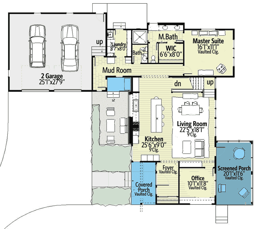 Plan 970080VC: Modern House Plan with Living On Three Levels - Floor Plan - Main Level - Contemporary, Modern, Northwest