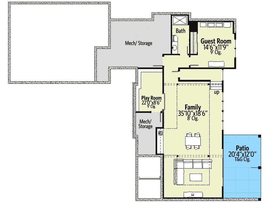 Plan 970080VC: Modern House Plan with Living On Three Levels - Floor Plan - Lower Level - Contemporary, Modern, Northwest