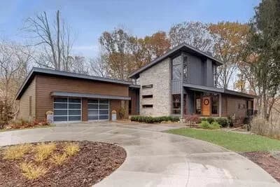 Modern House Plan with Living On Three Levels