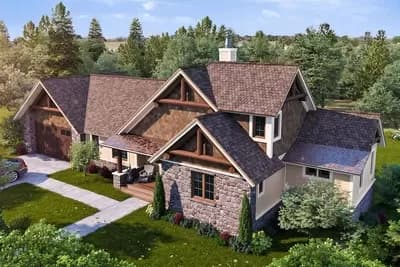 Rugged Mountain House Plan with 2-Car-Front-Facing Garage