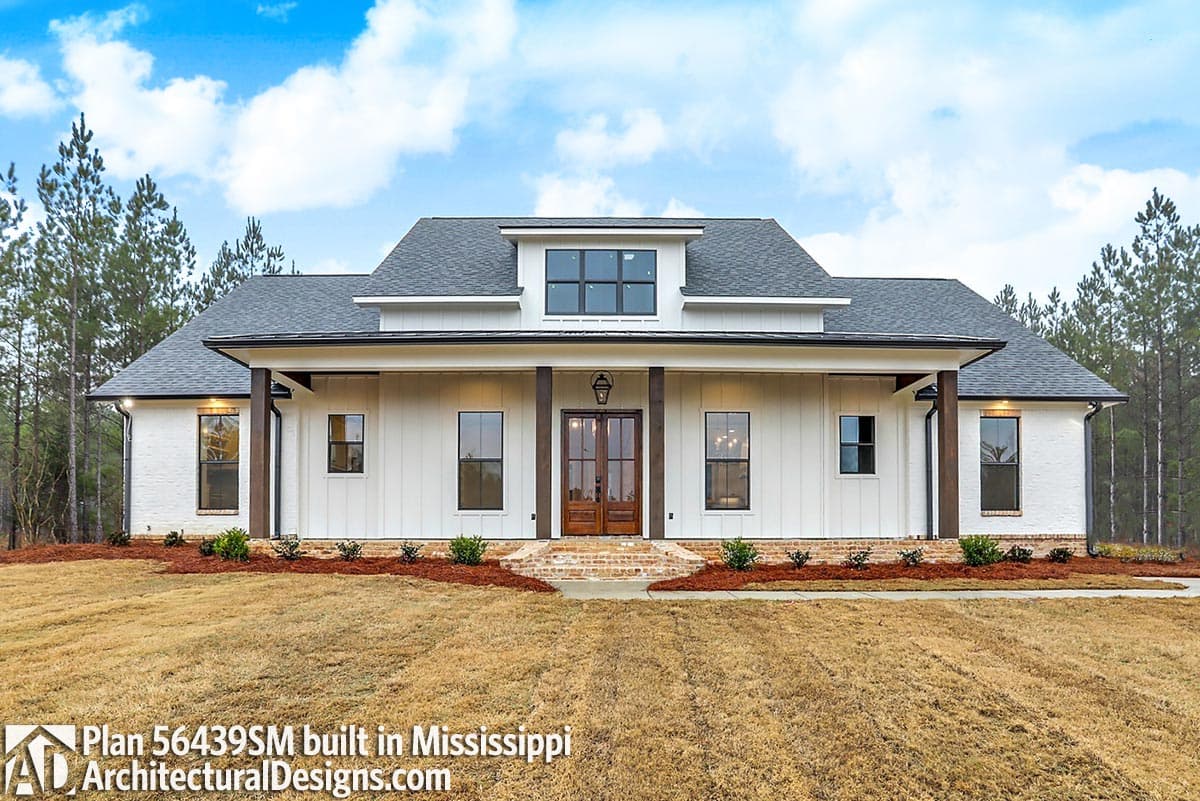 build gallery item - Farmhouse Plan 56439SM Comes to Life in Mississippi w/ Modified Dormer
