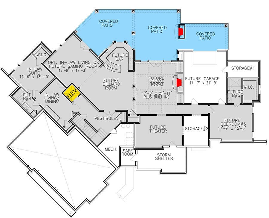 Plan 25671GE: New American House Plan with Two Walk-In Pantries and Great Outdoor Spaces - Floor Plan - Optional Lower Level - Country, Craftsman, Mountain, New American, Northwest