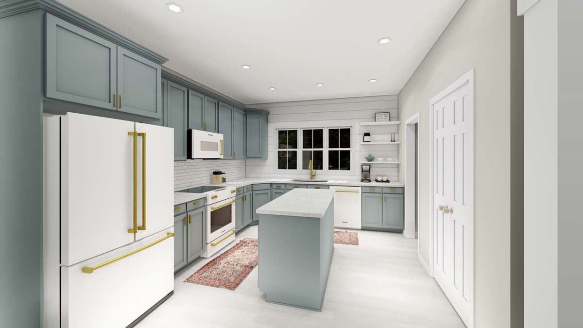 Plan 83607CRW: Darling Farmhouse Cottage Plan with First-Floor Owner's Bedroom - Image #5 - Cottage, Country, Farmhouse, New American