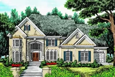 Traditional Home Plan with Sunken Living Room