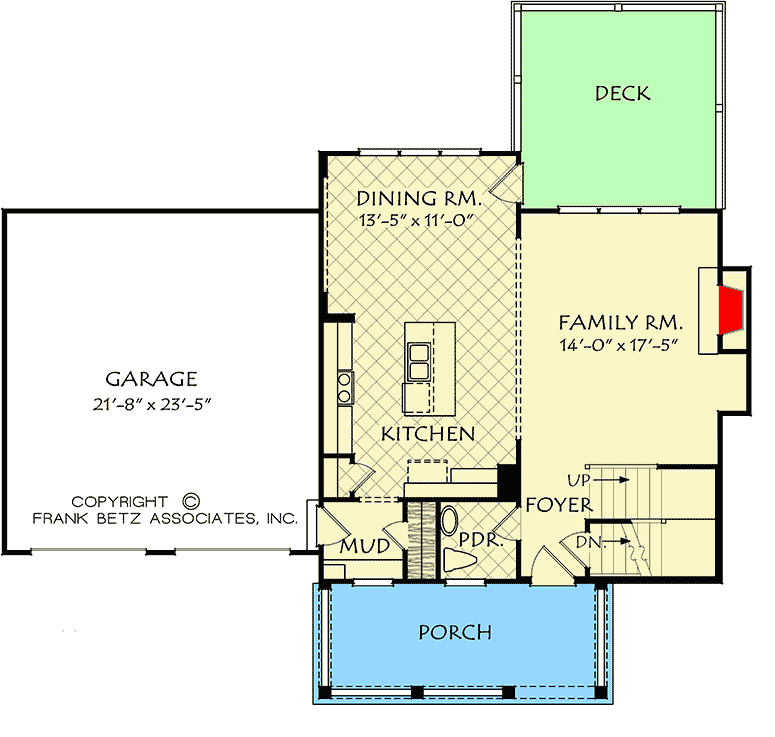 Plan 710192BTZ: 4-Bed Traditional House Plan with Inviting Front Porch - Floor Plan - Main Level - Traditional