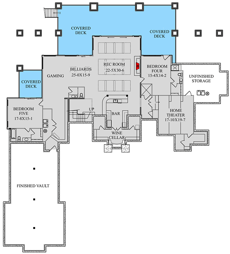 Plan 95073RW: Grand Mountain House Plan with Ample Outdoor Living - Floor Plan - Optional Lower Level - Craftsman, Mountain, Northwest, Rustic