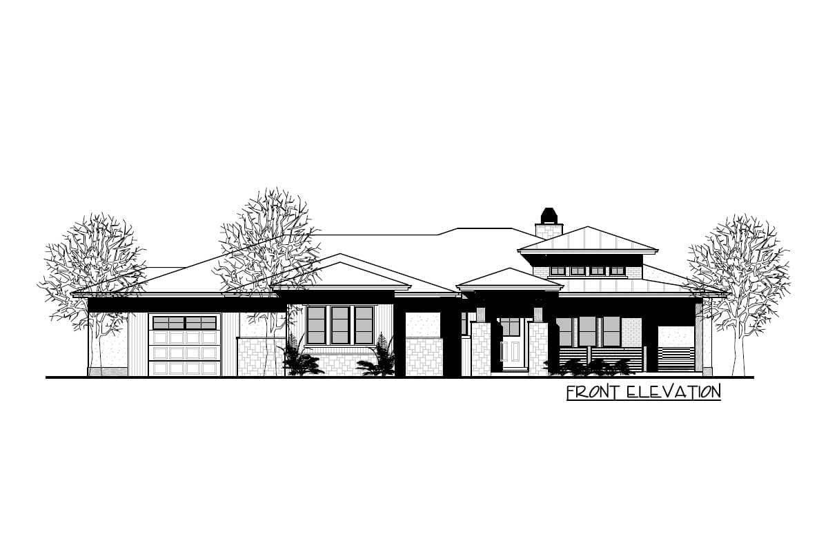 Plan 95074RW: Texture-Rich Ranch Home Plan with Optional Walk-out Basement - Image #5 - Mid Century Modern, Mountain, New American, Prairie, Ranch