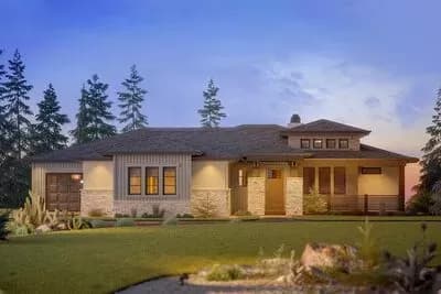 Texture-Rich Ranch Home Plan with Optional Walk-out Basement
