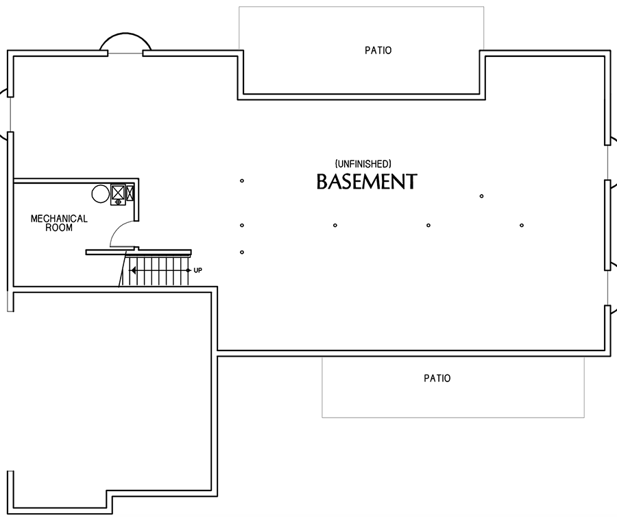 Plan 69725AM: Single-story Split-Bed Modern Farmhouse with Optional Bonus Room - Floor Plan - Unfinished Basement - Country, Farmhouse, Modern Farmhouse, Traditional