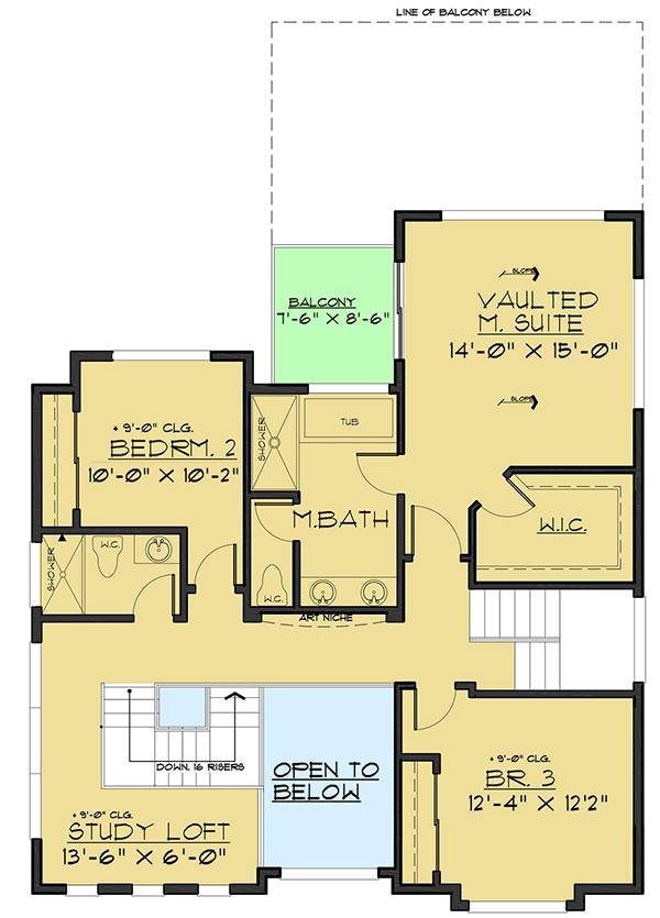 Plan 666060RAF: Modern House Plan with Drive Under Garage - 3045 Sq Ft - Floor Plan - 2nd Floor - Contemporary, Modern, Northwest