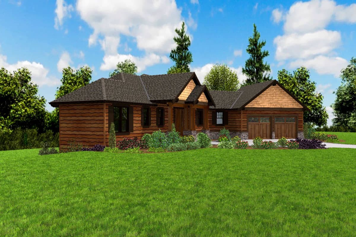 Plan 69730AM: Split Bedroom Craftsman House Plan on Walkout Basement - Image #4 - Country, Craftsman, Mountain, Ranch, Rustic