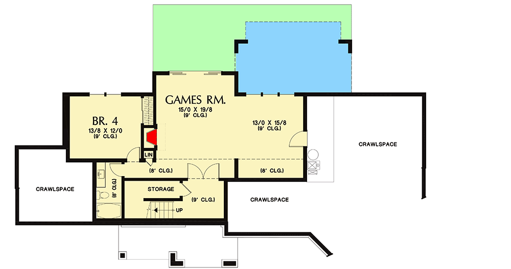 Plan 69730AM: Split Bedroom Craftsman House Plan on Walkout Basement - Floor Plan - Lower Level - Country, Craftsman, Mountain, Ranch, Rustic