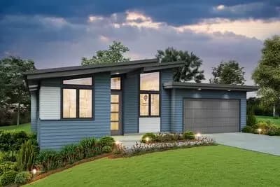 Contemporary One-Level House Plan - 1744 Sq Ft