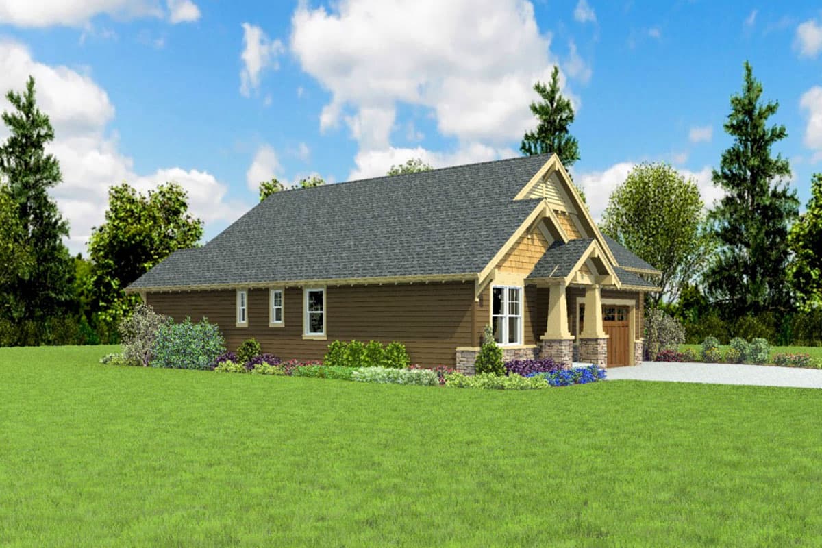 Plan 69729AM: Craftsman Home Plan with Main Floor Master Suites and an RV Garage - 1834 Sq Ft - Image #4 - Bungalow, Country, Craftsman, Mountain, Northwest