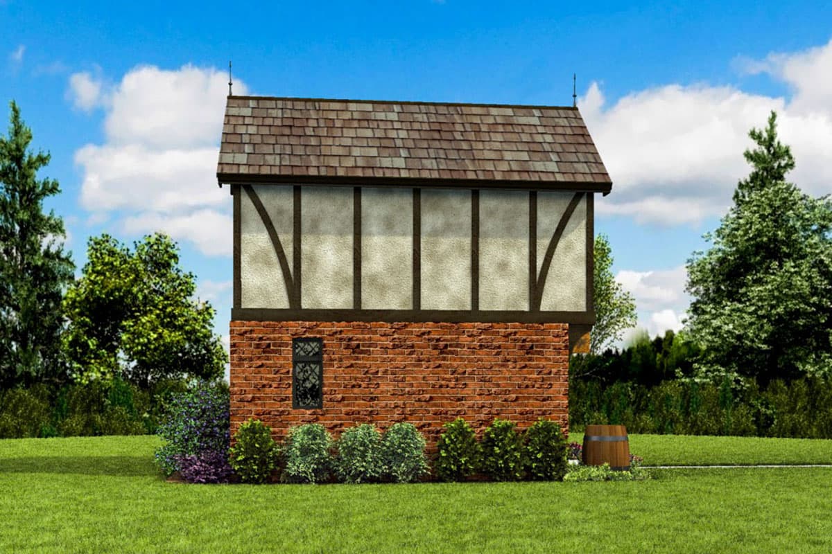 Plan 69733AM: Tiny Tudor Style Guest Cottage House Plan - Image #6 - Cottage, European, Tudor