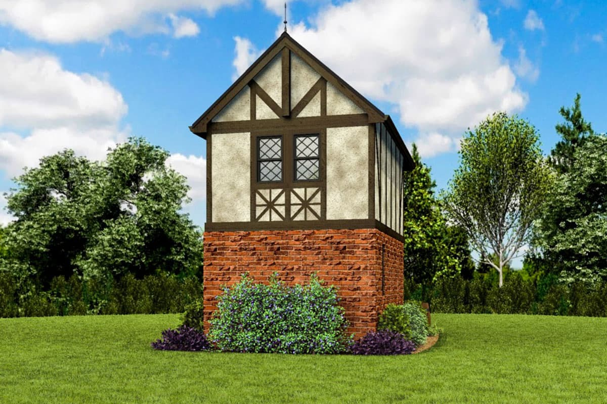 Plan 69733AM: Tiny Tudor Style Guest Cottage House Plan - Image #8 - Cottage, European, Tudor