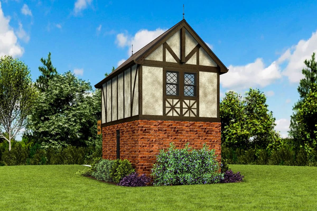 Plan 69733AM: Tiny Tudor Style Guest Cottage House Plan - Image #9 - Cottage, European, Tudor