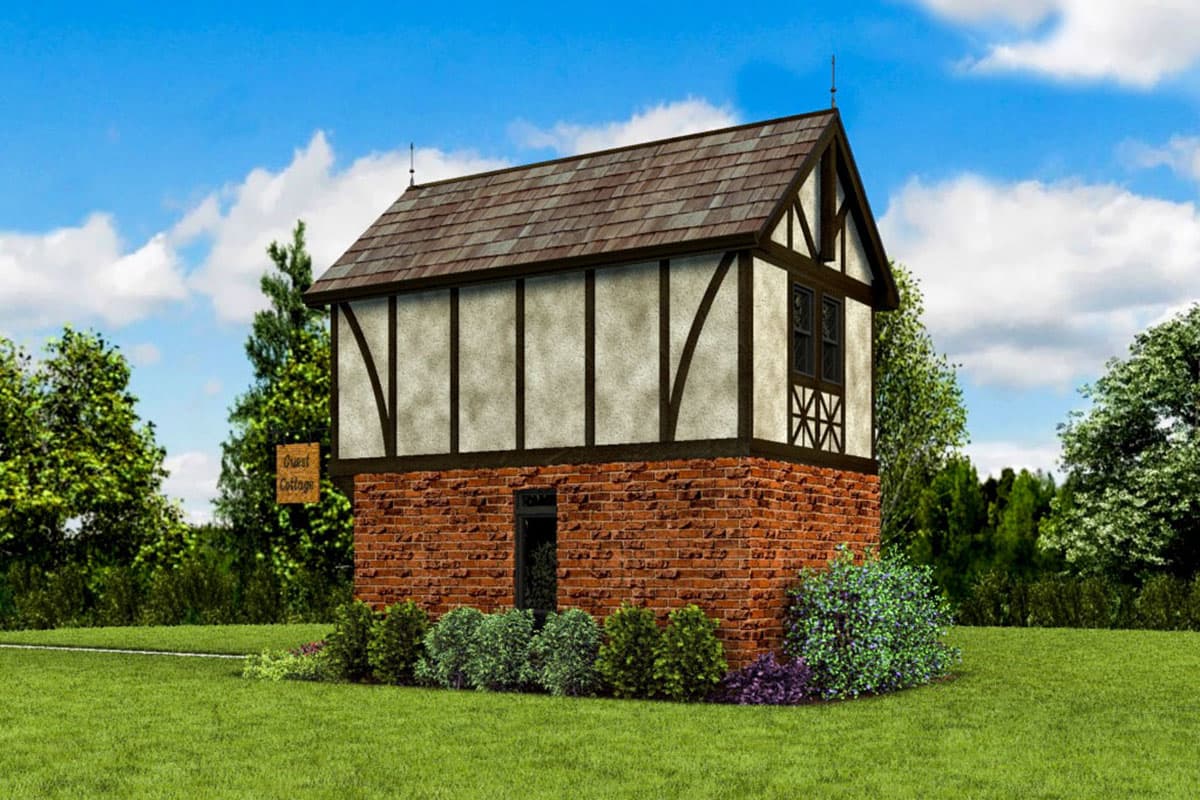 Plan 69733AM: Tiny Tudor Style Guest Cottage House Plan - Image #10 - Cottage, European, Tudor
