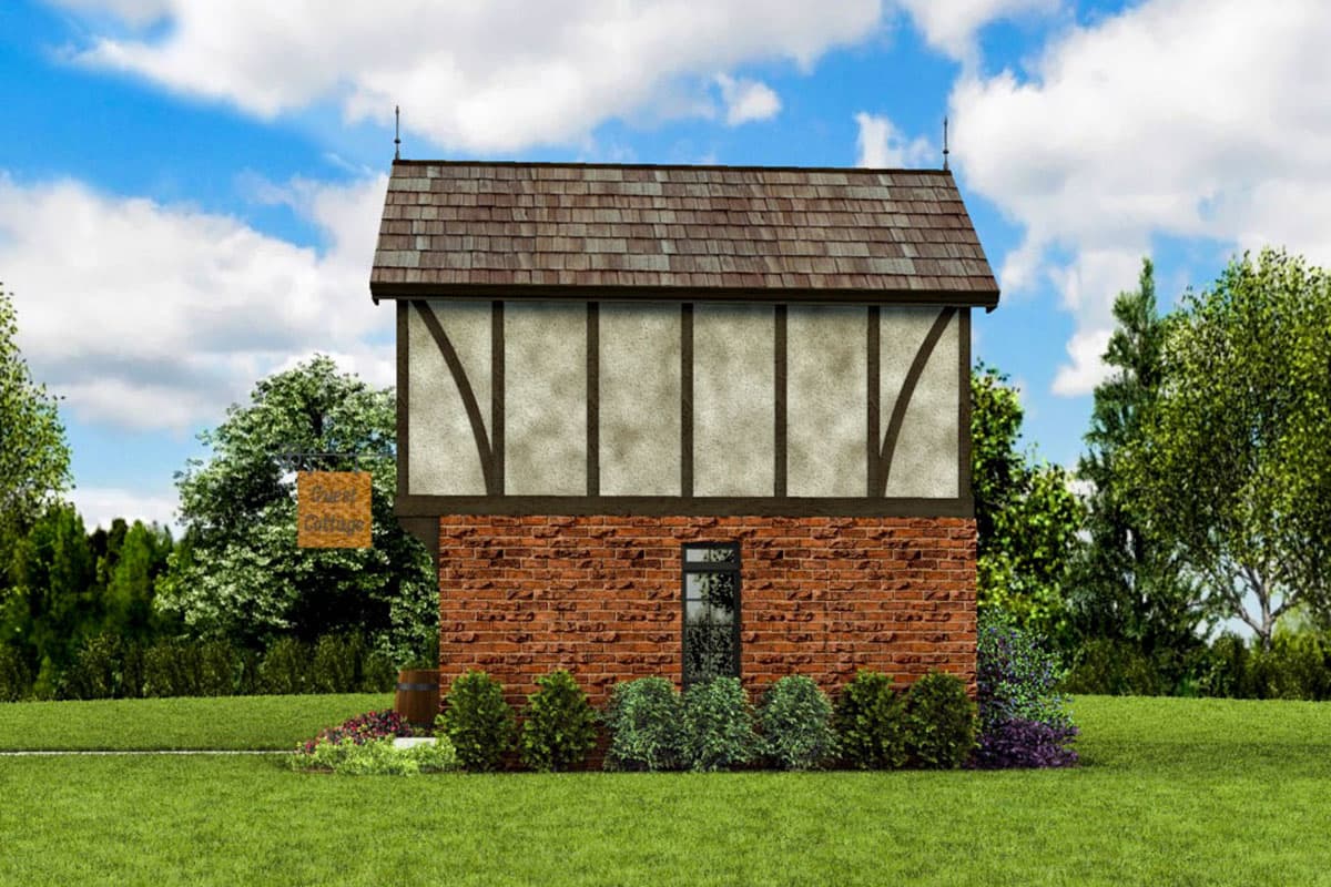 Plan 69733AM: Tiny Tudor Style Guest Cottage House Plan - Image #11 - Cottage, European, Tudor