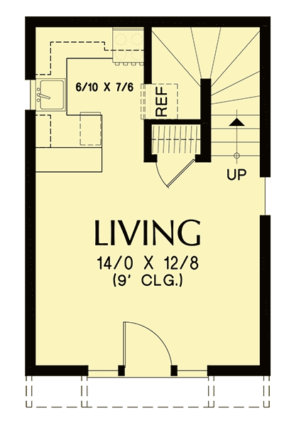 Plan 69733AM: Tiny Tudor Style Guest Cottage House Plan - Floor Plan - Main Level - Cottage, European, Tudor