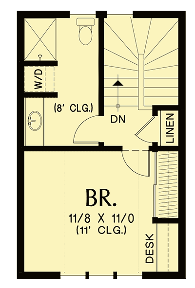Plan 69733AM: Tiny Tudor Style Guest Cottage House Plan - Floor Plan - 2nd Floor - Cottage, European, Tudor