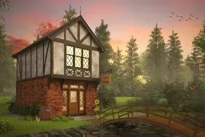 Tiny Tudor Style Guest Cottage House Plan