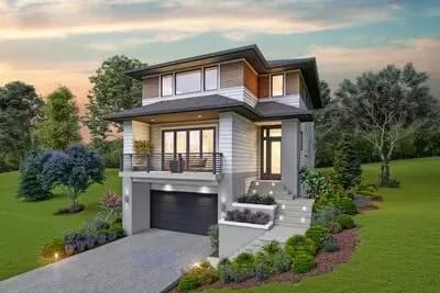 Contemporary House Plan for the Up-Sloping Lot