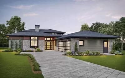 Excellent Modern Prairie-Style House Plan with Ample Outdoor Space