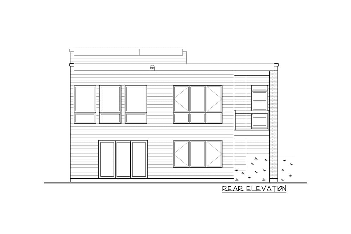 Plan 22546DR:  2-Bed Modern Cubist House Plan with Outdoor Living Space - 1296 Sq Ft - Image #2 - Contemporary, Modern, Vacation