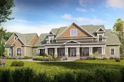 Traditional House Plan with Bonus Over Garage and Sweeping Front Porch