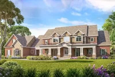 Expanded 4-Bed Traditional House Plan with Side-Entry Garage