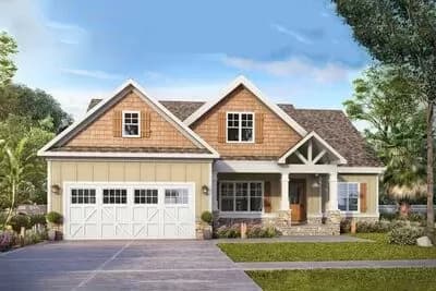 Two-Story Craftsman House Plan with Main-Level Master