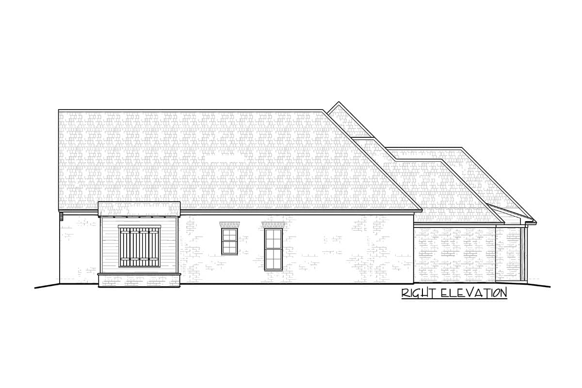 Plan 510055WDY: 4-Bed Acadian-Style House Plan with Courtyard-Entry Garage - Image #4 - Acadian, European, French Country, Louisiana-Style, Southern, Traditional