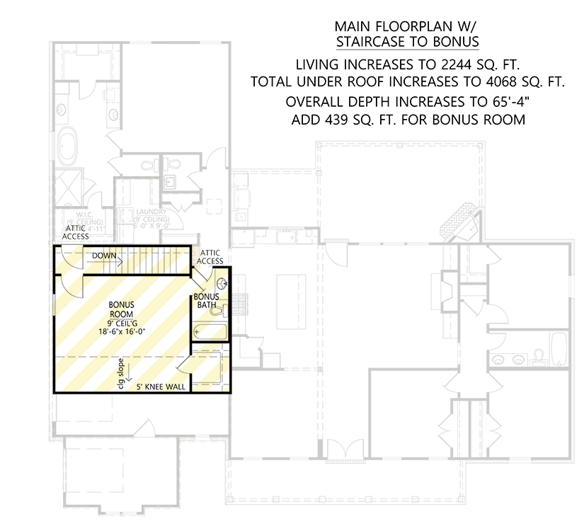 Plan 56440SM: Split Bedroom Modern Farmhouse With Rear Grilling Porch - 2166 Sq Ft - Floor Plan - Room Over Garage Option ($295) - Country, Modern Farmhouse, New American, Traditional