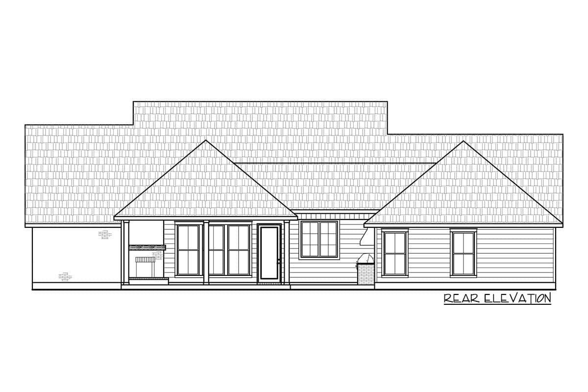 Plan 56440SM: Split Bedroom Modern Farmhouse With Rear Grilling Porch - 2166 Sq Ft - Image #33 - Country, Modern Farmhouse, New American, Traditional