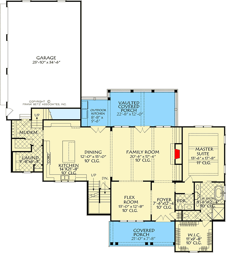 Plan 710193BTZ: Modern Farmhouse Plan with Second Floor Teen Suite - Floor Plan - Main Level - Country, Farmhouse, Modern Farmhouse, Traditional