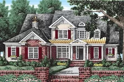 4-Bed Home Plan with Copper Accents and a Cupola