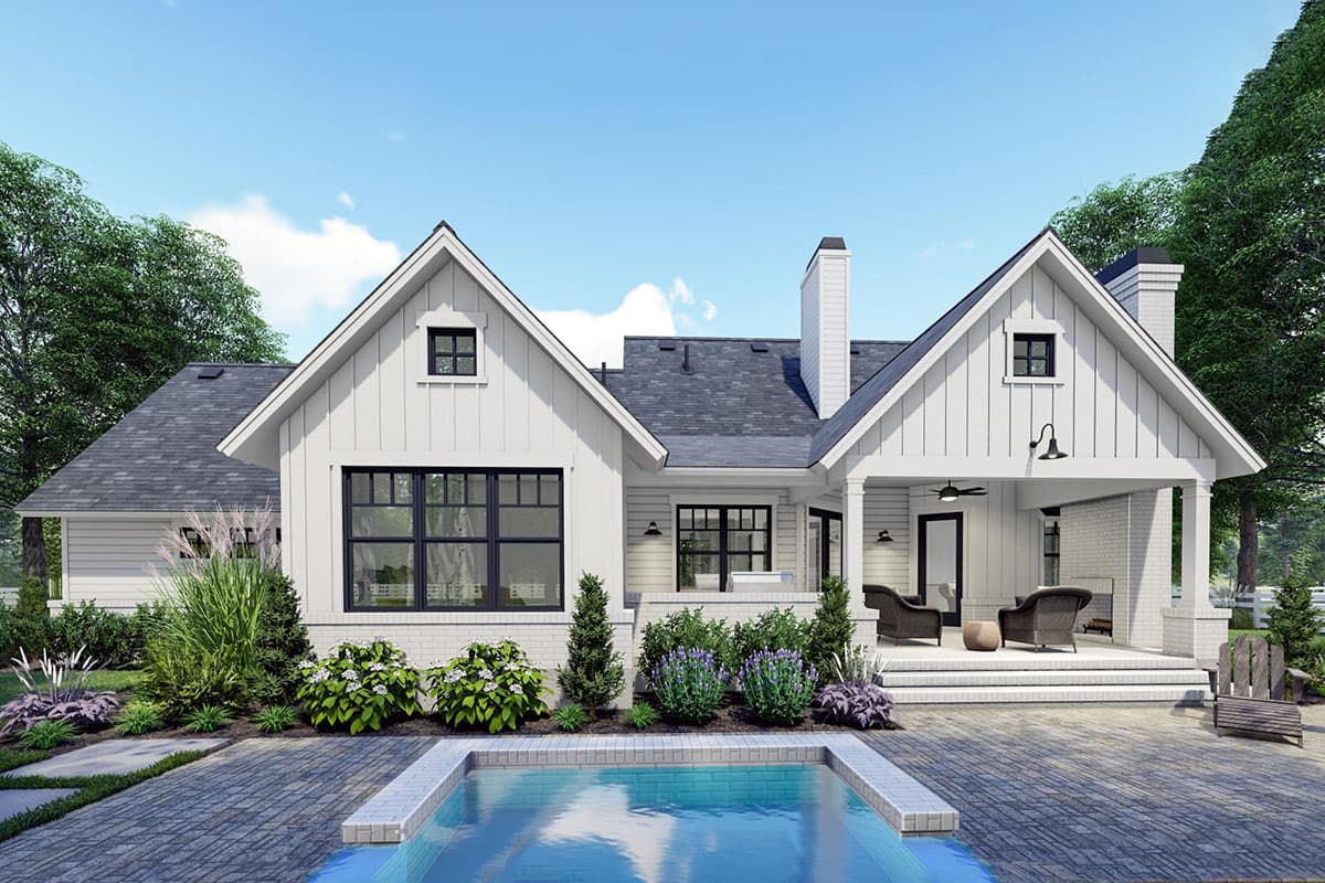 Plan 16909WG:  Modern Farmhouse Plan with Two Bonus Rooms - 1486 Sq Ft - Image #24 - Cottage, Country, Craftsman, Farmhouse, Modern Farmhouse