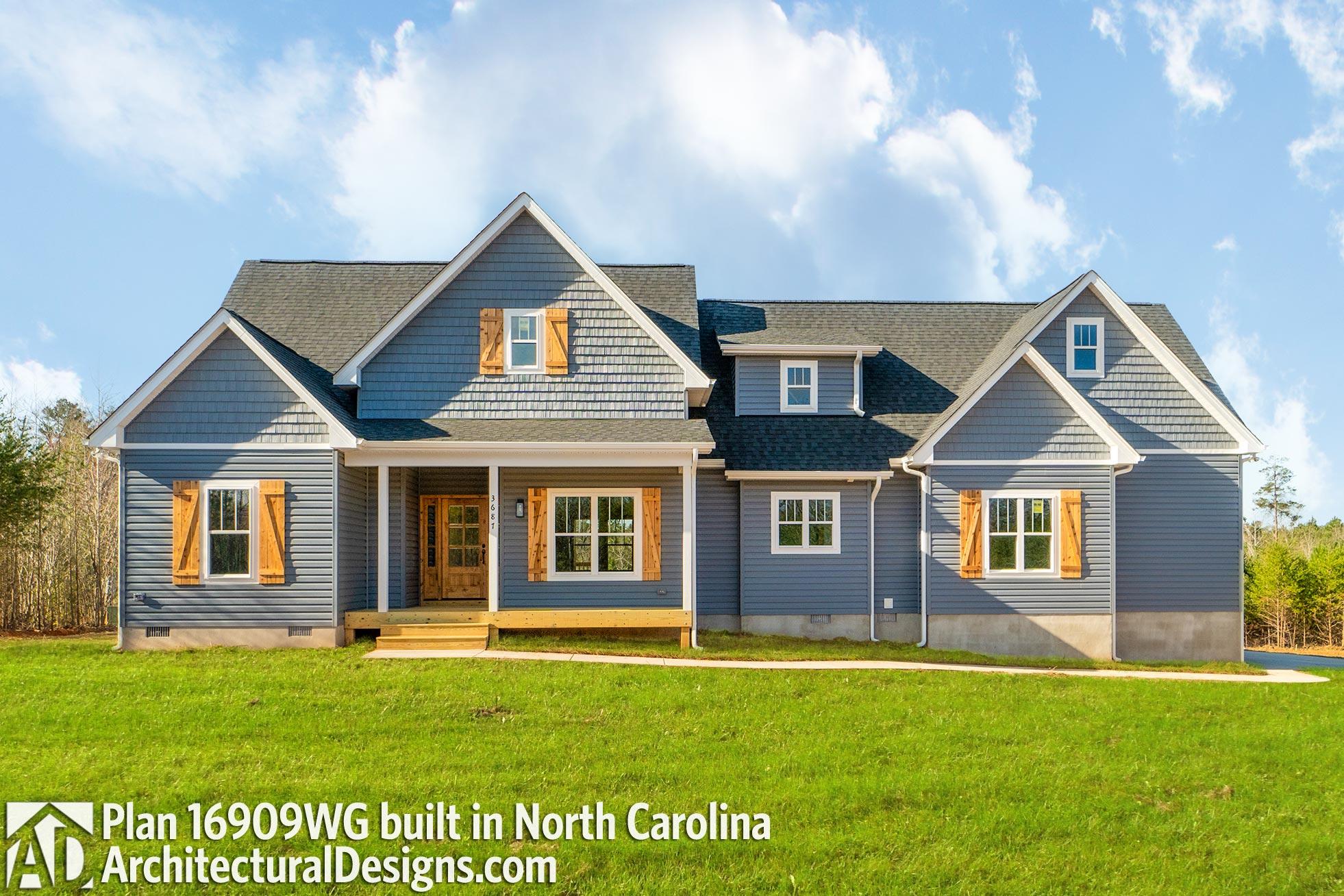 build gallery item - Modern Farmhouse Plan 16909WG comes to life in North Carolina