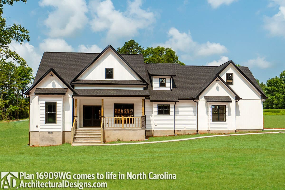 build gallery item - Farmhouse Plan 16909WG comes to life in North Carolina