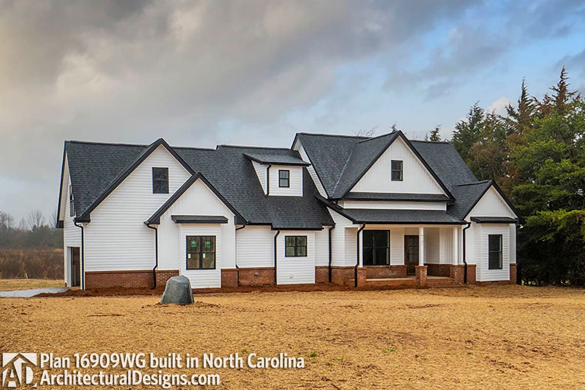 build gallery item - Modern Farmhouse Plan 16909WG comes to life in North Carolina